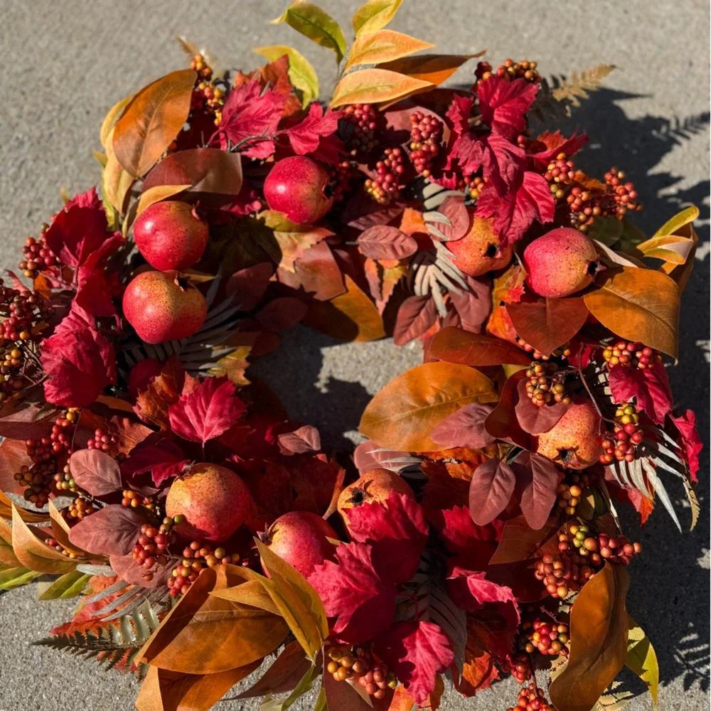 Frontgate Autumn Pomegranate Wreath - 28” - NWT